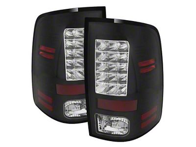 LED Tail Lights; Black Housing; Clear Lens (13-18 RAM 3500 w/ Factory LED Tail Lights)