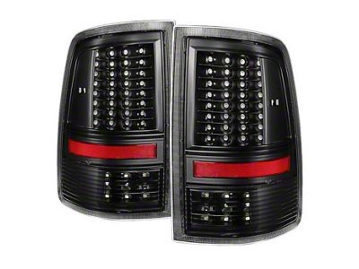 LED Tail Lights; Black Housing; Clear Lens (10-18 RAM 3500 w/ Factory Halogen Tail Lights)