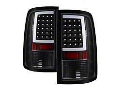 LED Tail Lights; Black Housing; Clear Lens (13-18 RAM 3500 w/ Factory LED Tail Lights)