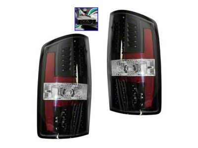 LED Tail Lights; Black Housing; Clear Lens (07-08 RAM 3500)