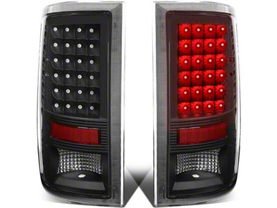 LED Tail Lights; Black Housing; Clear Lens (10-18 RAM 3500 w/ Factory Halogen Tail Lights)