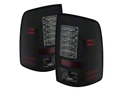 LED Tail Lights; Black Housing; Smoked Lens (10-18 RAM 3500 w/ Factory Halogen Tail Lights)