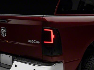 LED Tail Lights; Black Housing; Smoked Lens (10-18 RAM 3500 w/ Factory Halogen Tail Lights)