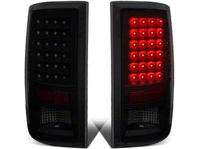 LED Tail Lights; Black Housing; Smoked Lens (10-18 RAM 3500 w/ Factory Halogen Tail Lights)