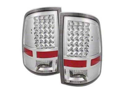 LED Tail Lights; Chrome Housing; Clear Lens (10-18 RAM 3500 w/ Factory Halogen Tail Lights)