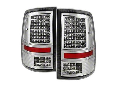 LED Tail Lights; Chrome Housing; Clear Lens (10-18 RAM 3500 w/ Factory Halogen Tail Lights)
