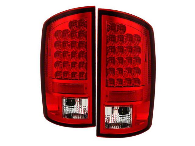 LED Tail Lights; Chrome Housing; Red/Clear Lens (07-09 RAM 3500)