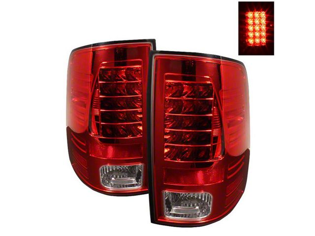 LED Tail Lights; Chrome Housing; Red/Clear Lens (10-18 RAM 3500 w/ Factory Halogen Tail Lights)