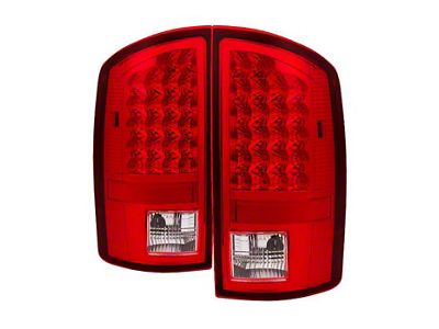 LED Tail Lights; Chrome Housing; Red/Clear Lens (03-06 RAM 3500)