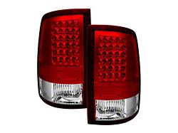 LED Tail Lights; Chrome Housing; Red/Clear Lens (10-18 RAM 3500 w/ Factory Halogen Tail Lights)