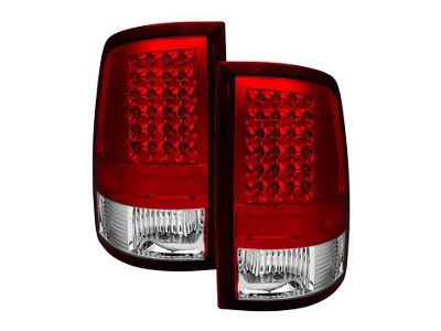 LED Tail Lights; Chrome Housing; Red/Clear Lens (10-18 RAM 3500 w/ Factory Halogen Tail Lights)