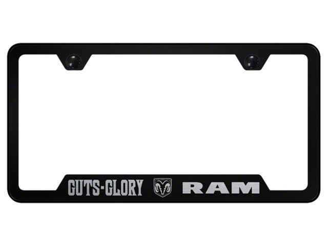 Guts, Glory, RAM Laser Etched Cut-Out License Plate Frame (Universal; Some Adaptation May Be Required)