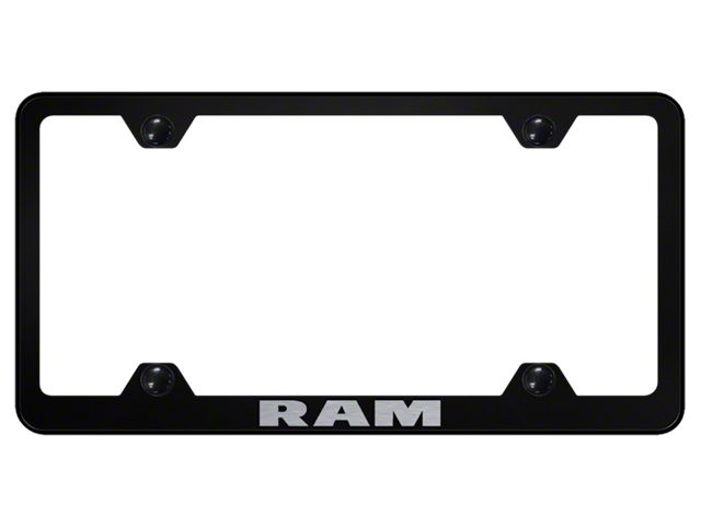 RAM Laser Etched Wide Body License Plate Frame (Universal; Some Adaptation May Be Required)