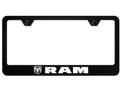 RAM PC License Plate Frame; UV Print on Black (Universal; Some Adaptation May Be Required)