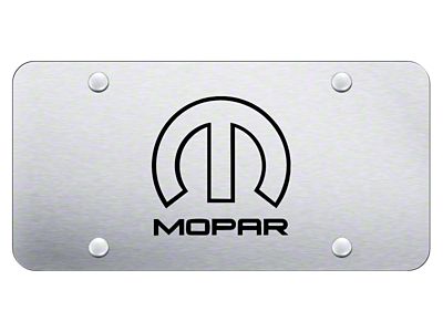 MOPAR Reversed Laser Etched License Plate; Brushed (Universal; Some Adaptation May Be Required)