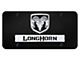 Dual Longhorn License Plate; Chrome on Black (Universal; Some Adaptation May Be Required)