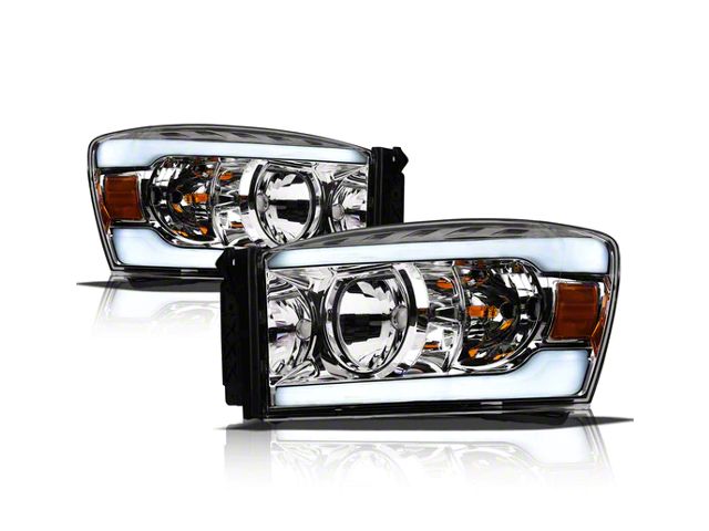 LM Series Headlights; Chrome Housing; Clear Lens (06-09 RAM 3500)