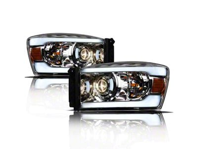 LMP Series Projector Headlights; Chrome Housing; Clear Lens (06-09 RAM 3500)