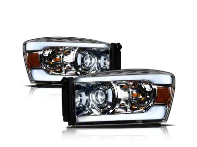 LMX Series LED Projector Headlights; Chrome Housing; Clear Lens (06-09 RAM 3500)