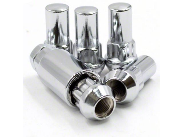 Locks with Key for Chrome Acorn Lug Nuts; 14mm x 1.5 (12-24 RAM 3500)