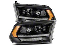 AlphaRex LUXX-Series LED Projector Headlights; Alpha Black Housing; Clear Lens (13-18 RAM 3500 w/ Factory Projector Headlights)