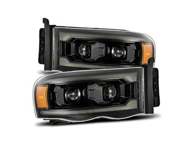 AlphaRex LUXX-Series LED Projector Headlights; Alpha Black Housing; Clear Lens (03-05 RAM 3500)