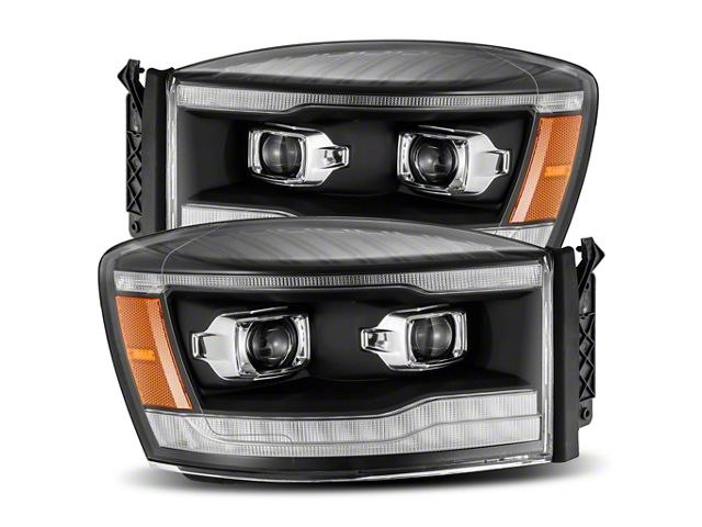 AlphaRex LUXX-Series LED Projector Headlights; Black Housing; Clear Lens (06-09 RAM 3500)