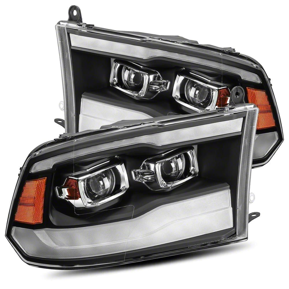AlphaRex RAM 3500 LUXXSeries LED Projector Headlights; Black Housing