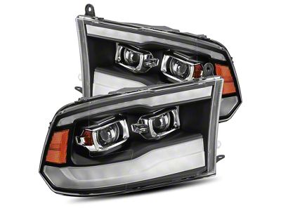 AlphaRex LUXX-Series LED Projector Headlights; Black Housing; Clear Lens (10-18 RAM 3500 w/ Factory Halogen Non-Projector Headlights)