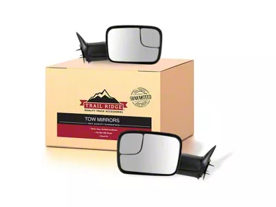 Manual Folding Towing Mirrors; Textured Black (94-02 RAM 3500)