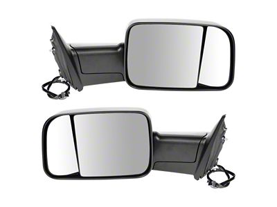 Manual Towing Mirrors; Textured Black (10-12 RAM 3500)