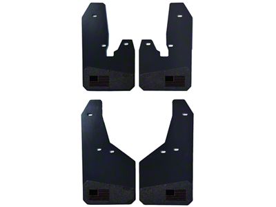 Merica Mud Flaps; Rear; Black (19-24 RAM 3500 SRW)