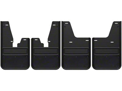 No-Drill Mud Flaps with Black Plate; Front and Rear (10-18 RAM 3500 SRW w/ OE Fender Flares)