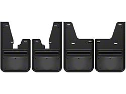 No-Drill Mud Flaps with Gunmetal Plate; Front and Rear (10-18 RAM 3500 SRW w/ OE Fender Flares)