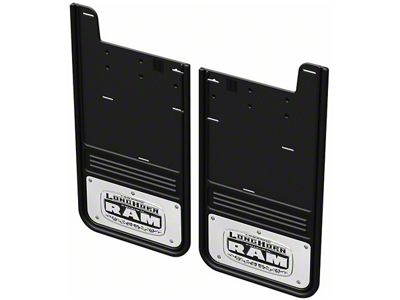 No-Drill Mud Flaps with Longhorn Logo; Rear (19-24 RAM 3500 SRW)