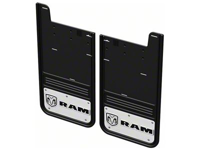 No-Drill Mud Flaps with RAM Horizontal Logo; Rear (19-24 RAM 3500 SRW)