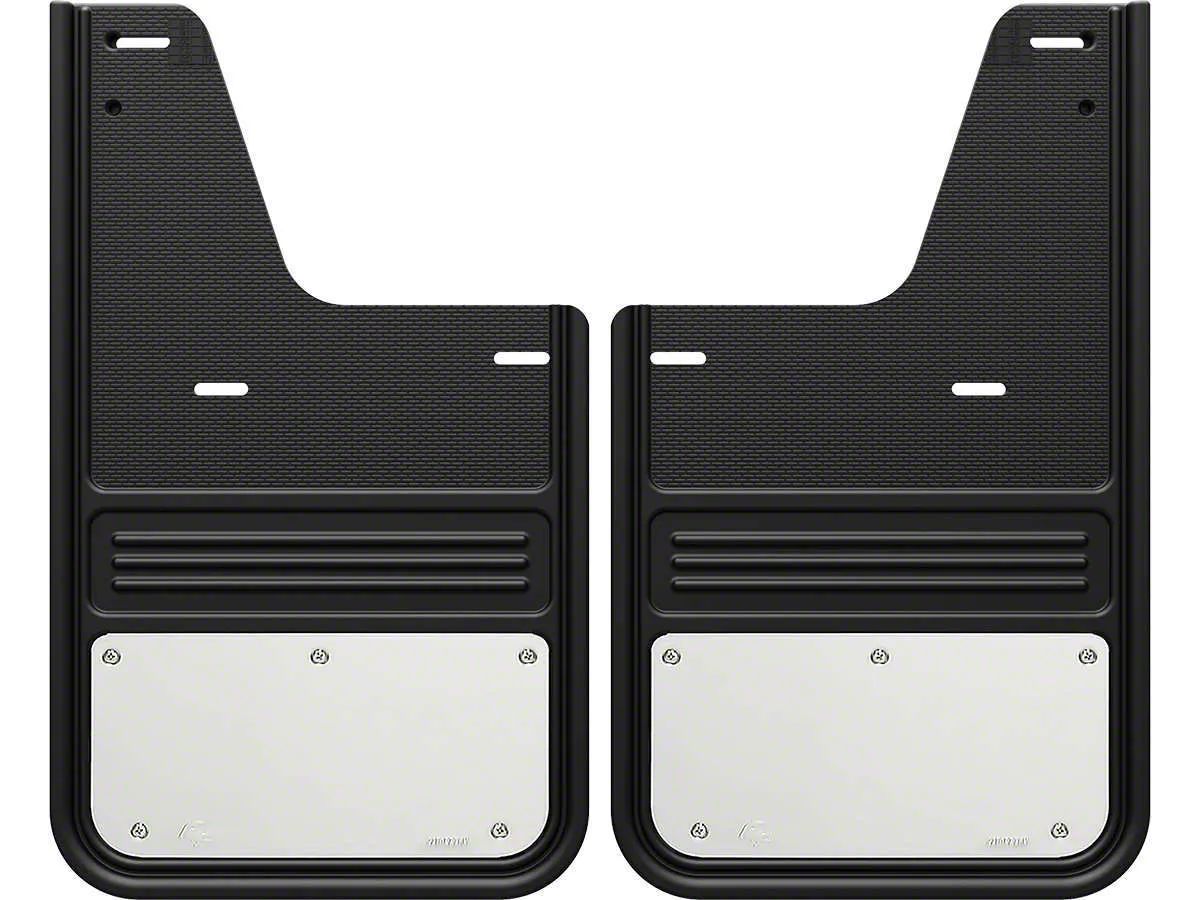 RAM 3500 NoDrill Mud Flaps with Stainless Steel Plate; Rear (1018 RAM 3500 SRW) Free Shipping