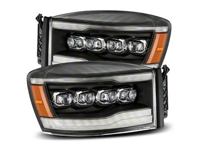 AlphaRex NOVA-Series LED Projector Headlights; Black Housing; Clear Lens (06-09 RAM 3500)