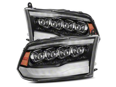 AlphaRex NOVA-Series LED Projector Headlights; Jet Black Housing; Clear Lens (13-18 RAM 3500 w/ Factory Halogen Projector Headlights)