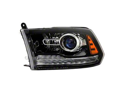 OE Style Headlight; Black Housing; Clear Lens; Driver Side (16-18 RAM 3500 w/ Factory Halogen Non-Projector Headlights)