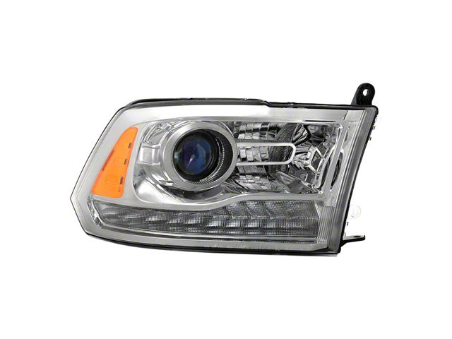 OE Style Headlight; Chrome Housing; Clear Lens; Passenger Side (16-18 RAM 3500 w/ Factory Halogen Non-Projector Headlights)