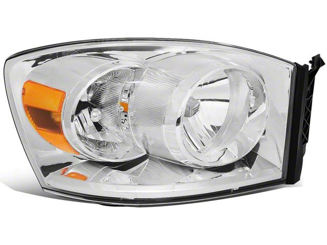 OE Style Headlight; Chrome Housing; Clear Lens; Passenger Side (07-09 RAM 3500)