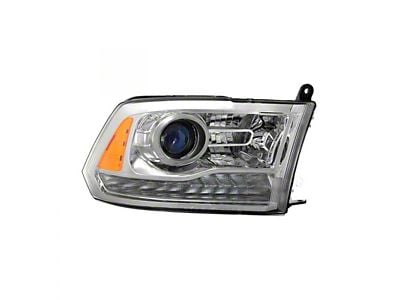 OE Style Projector Headlight; Chrome Housing; Clear Lens; Passenger Side (13-15 RAM 3500 w/ Factory Halogen Projector Headlights)