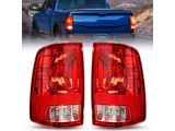 OE Style Tail Lights; Chrome Housing; Red Lens (10-18 RAM 3500 w/ Factory Halogen Tail Lights)