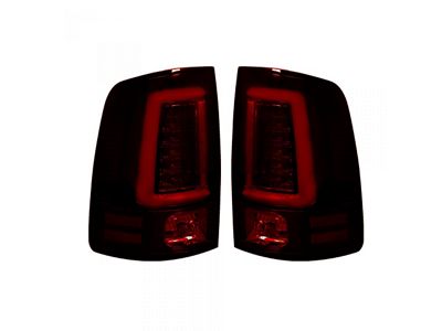 OLED Tail Lights; Chrome Housing; Red Lens (13-18 RAM 3500 w/ Factory LED Tail Lights)