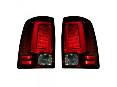 OLED Tail Lights; Chrome Housing; Red Lens (10-18 RAM 3500 w/ Factory Halogen Tail Lights)