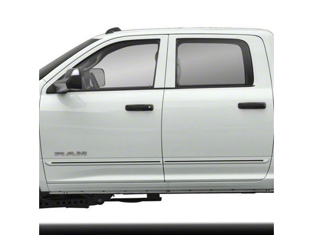 Painted Body Side Molding with Red Insert; Black (19-24 RAM 3500 Crew Cab, Mega Cab)