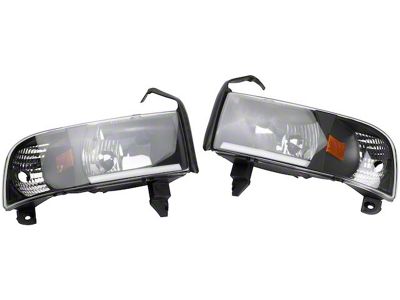 Performance Headlights; Black Housing; Clear Lens (94-02 RAM 3500)