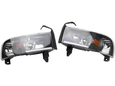 Performance Headlights; Black Housing; Clear Lens (94-02 RAM 3500)