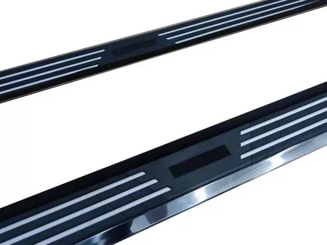 Pinnacle Running Boards; Black and Silver (10-24 RAM 3500 Crew Cab)